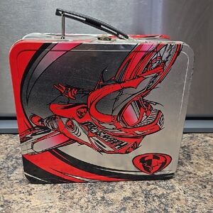 Red and Black Motorcycle Design Metal Lunchbox